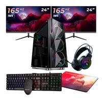 Kit Pc Gamer Neologic Streamer, Intel I5 11400f, 16GB, RTX 3060 12GB, SSD 1TB + 240GB M.2, Fonte 500w + 2 Monitores Neologic 24", 165hz, Windows 11