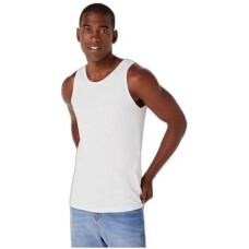 Regata Básica Masculina Slim Em Ribana - Branco M