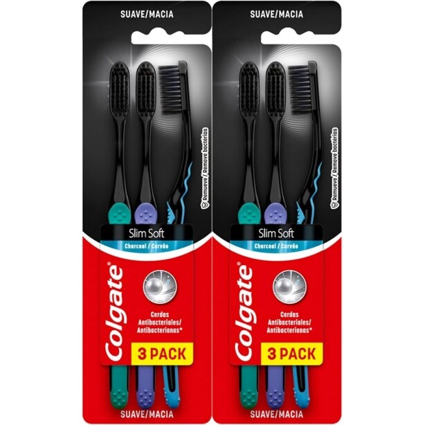 Colgate Escova De Dente Slim Soft Black 6 Unid Modelo: 61031393 Cor: Preto