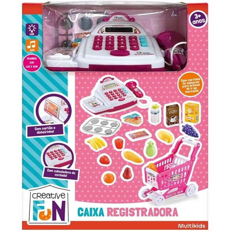 Caixa Registradora Com Carrinho e Produtos Creative Fun Multikids - BR2035