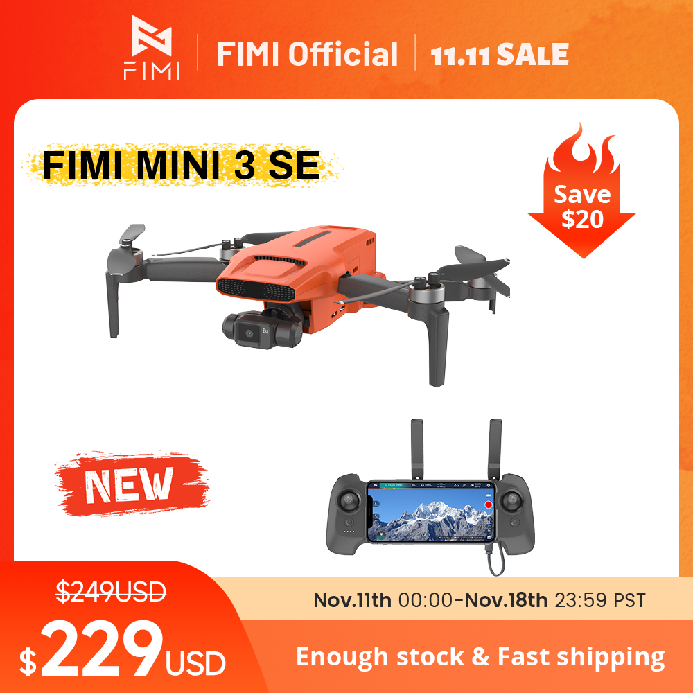 FIMI MINI 3 SE novo drone 4K 30fps Alcance de transmissão de vídeo de 9 km híbrido de 3 eixos Gimbal 249g de