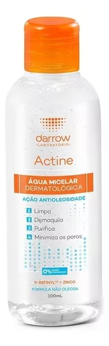 Água Micelar Actine Darrow Pele Oleosa 100ml Limpa Profunda