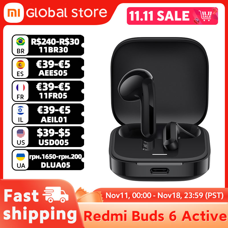 Fone de Ouvido Xiaomi Redmi Buds 6 Active Bluetooth 5.4