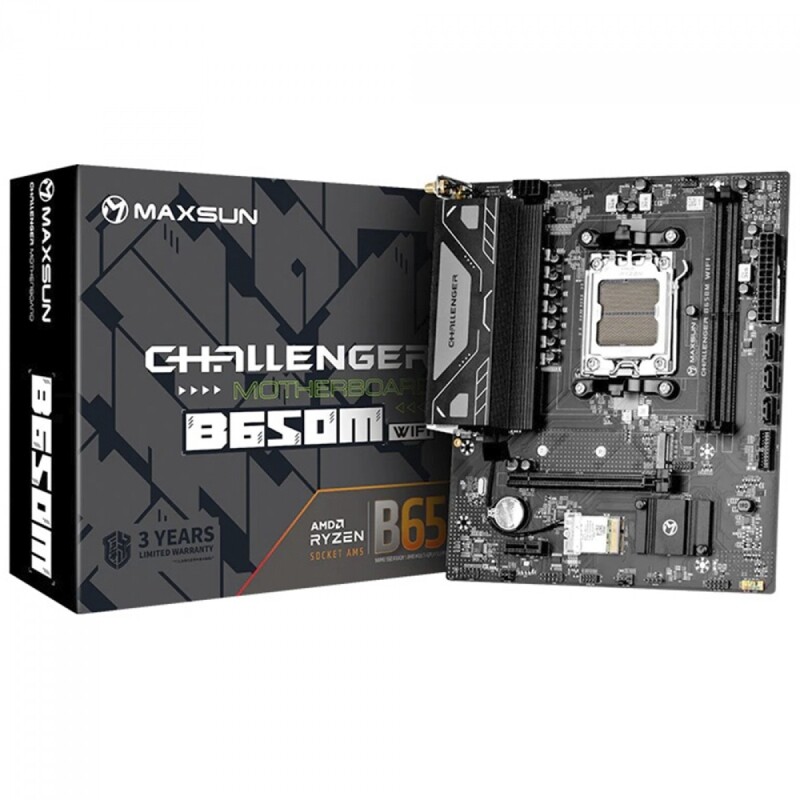 Placa Mãe Maxsun Challenger B650M WI-FI Chipset B650 AMD AM5 MATX DDR5 MS-Challenger B650M WIFI