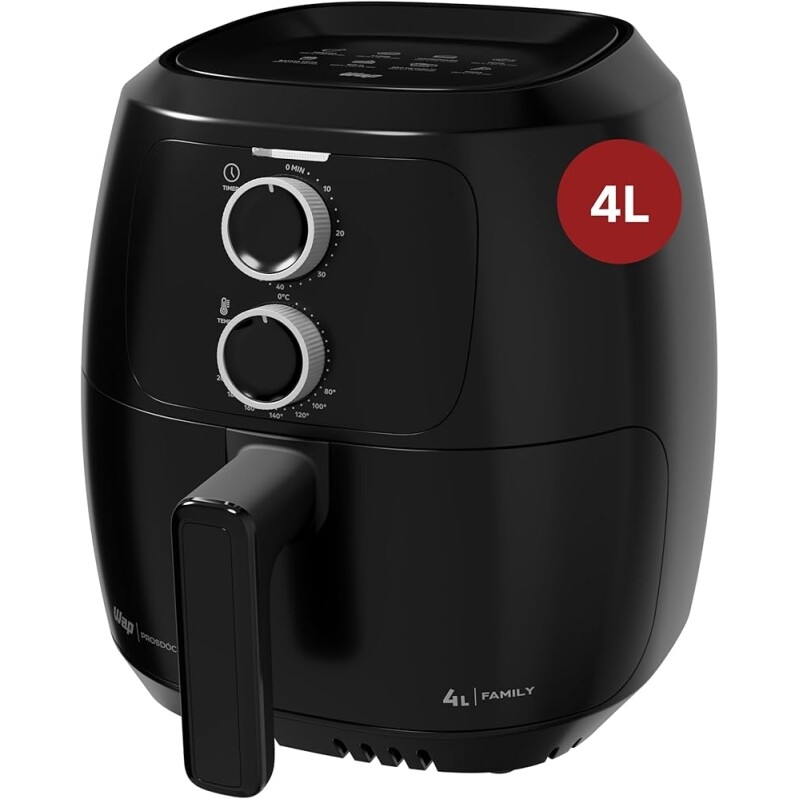 WAP Fritadeira Elétrica Air Fryer FAMILY WAFF2-P 4 Litros Preto Revestimento Antiaderente 1500W