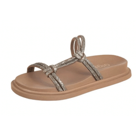 Tamanco Flatform GiGiL Papete Glittler Glam Brilho Caramelo