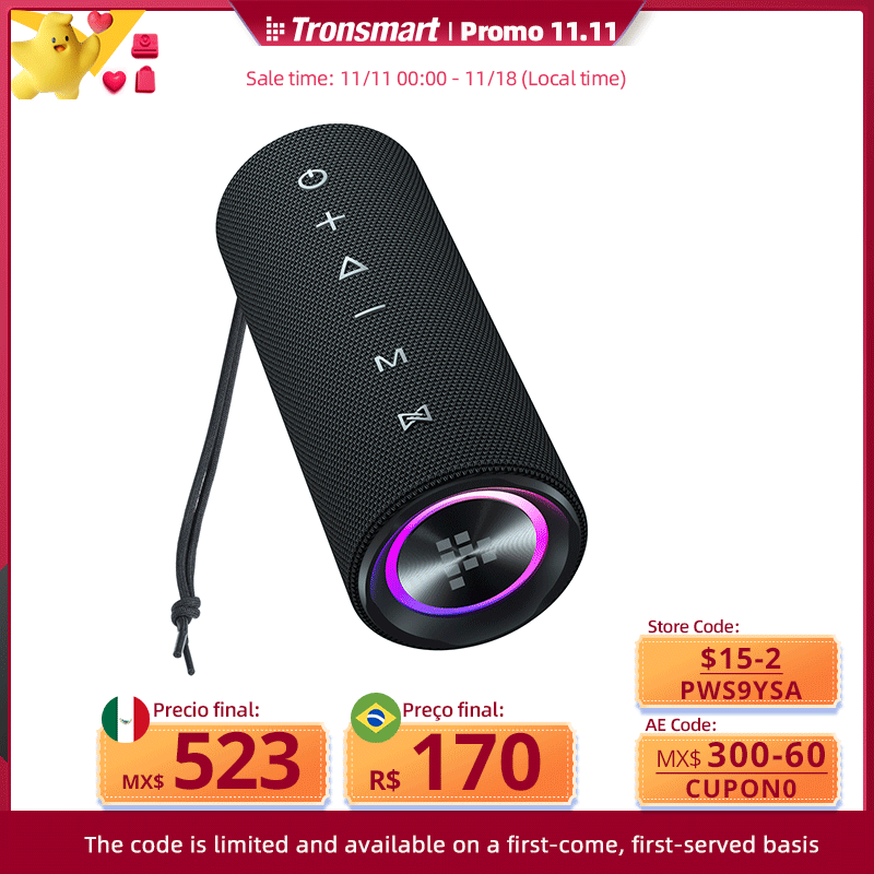 Alto-Falante Portátil Bluetooth Tronsmart Mirtune C2 360 ° Som Surround