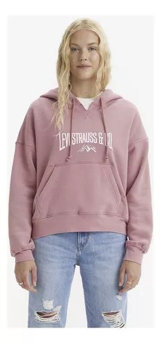 Moletom Levi's Authentic Hoodie Rosa Com Capuz A55910015