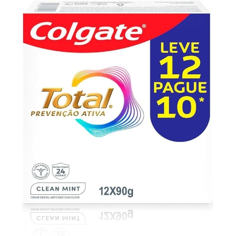 Creme Dental Terapêutico 90g Clean Mint Colgate - 10 Unidades