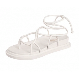 Sandália Flatform GiGiL Papete Amarração Nó Off White