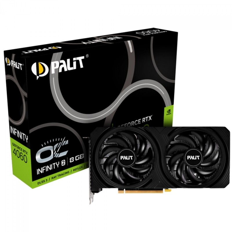 Placa de Vídeo Palit NVIDIA GeForce RTX 4060 Infinity 2 OC 8GB GDDR6 DLSS Ray Tracing NE64060S19P1-1070L