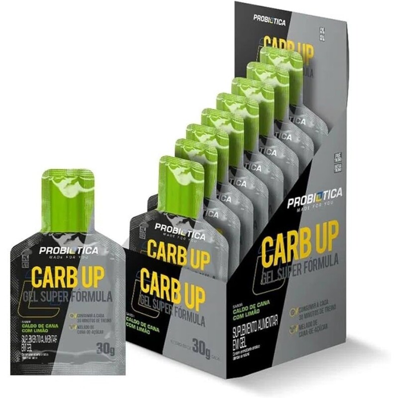 Carb-Up Gel Super Fórmula Probiótica Caldo De Cana Com Limão - Caixa Com 10 Sachês