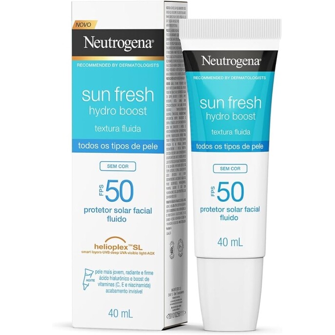 Protetor Solar Facial Neutrogena Sun Fresh Hydro Boost Sem Cor FPS 50 - 40ml