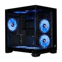 Gabinete Gamer Rise Mode Galaxy Glass M Mini M-ATX Lateral e Frontal em Vidro Temperado - RM-GA-GGMN-FB