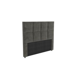 Cabeceira Cama Box Casal Kappesberg Veludo Cinza 140cm