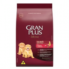 Ração GranPlus Menu Cães Filhotes Carne e Arroz 15 kg