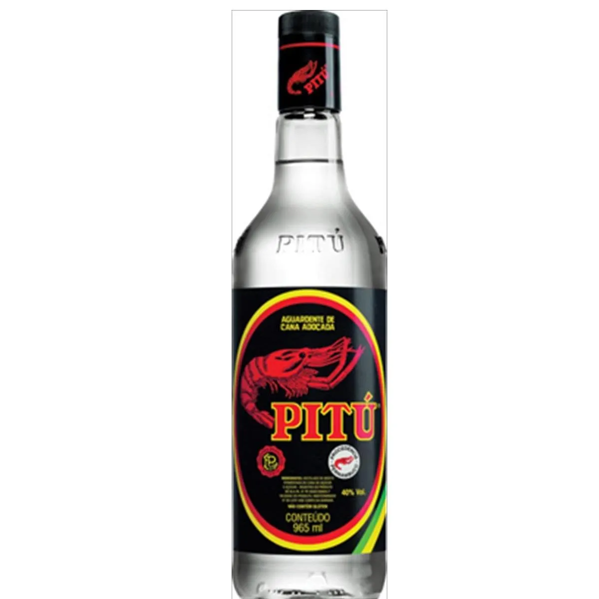 Aguardente de Cana Adoçada Pitú Garrafa 965ml