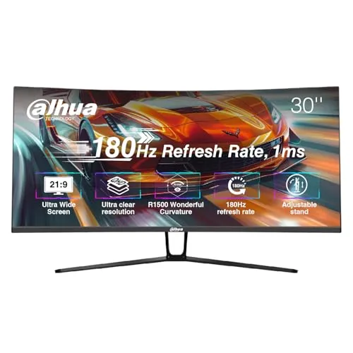 Monitor Gamer Ultrawide Dahua 30'' WFHD 200Hz 1MS DCR Inteligente Adaptive-Sync HDMI DP VA Preto - DHI-LM30-E330CA