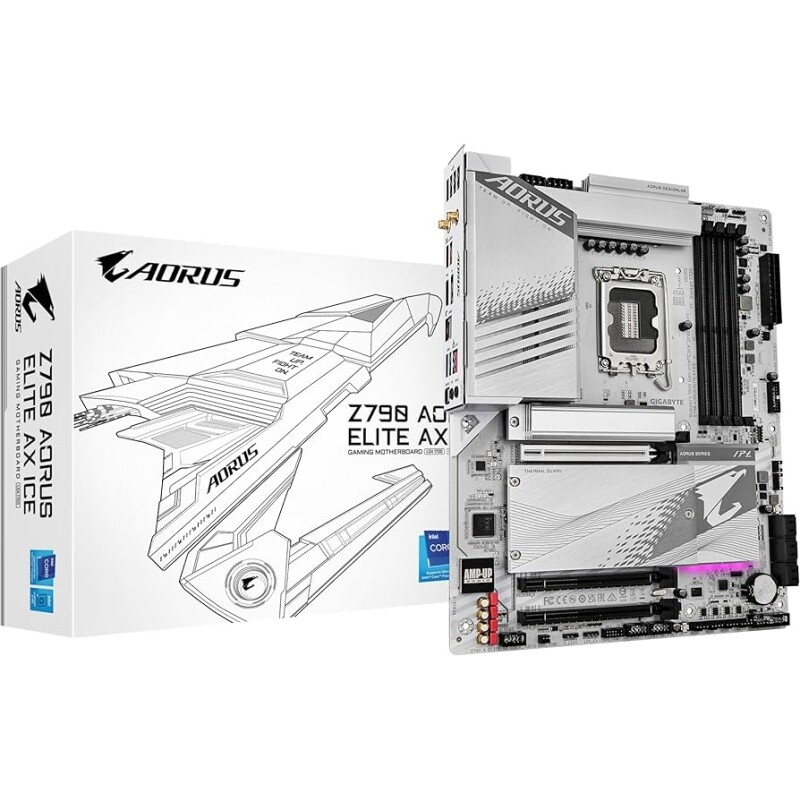 Placa Mae Z790 Aorus Elite AX Ice Ddr5 Wifi Socket Intel Lga1700 14ª 13ª E 12ª Geracao - ‎Z790 A E AX ICE