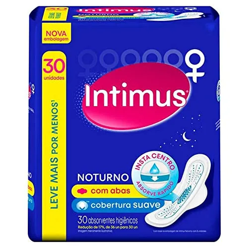 Intimus Gel Absorvente Noturno Suave C/Abas