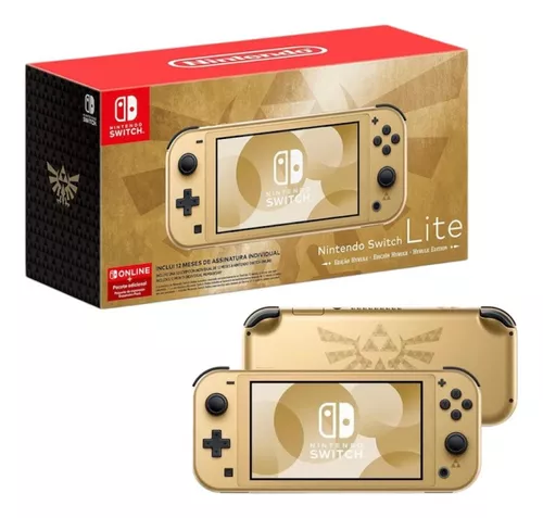 Console Nintendo Switch Lite - Hyrule Edition Cor Dourado Personalizado