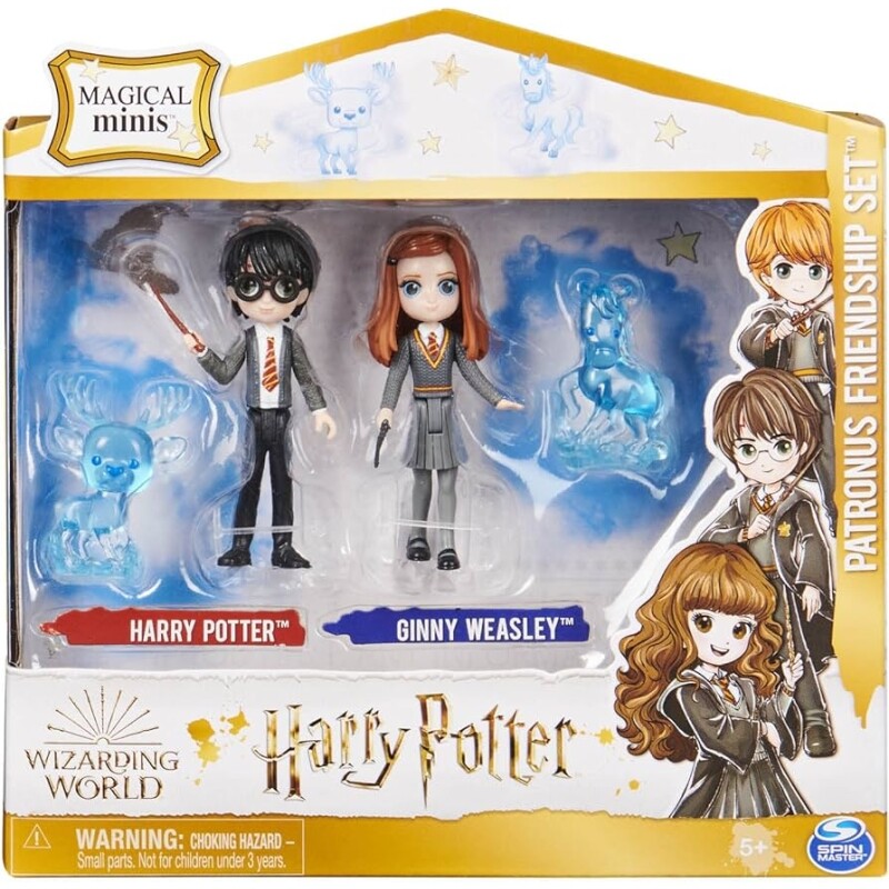 Wizarding World - Set Bonecos Amigos Magicos Com Patronos Harry & Gina