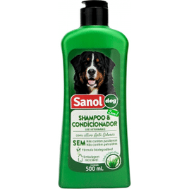 Shampoo e Condicionador de Pelos para Cães Sanol Dog - 500ml