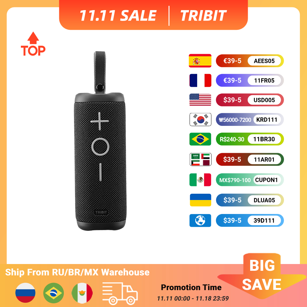 TRIBIT-StormBox 2 Alto-falante Bluetooth Portátil Potência 34W À Prova D 'Água IPX7 Sem Fio Playtime 24 h A