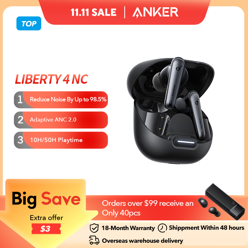 Fone de Ouvido Soundcore by Anker Liberty 4 TWS com Cancelamento de Ruído