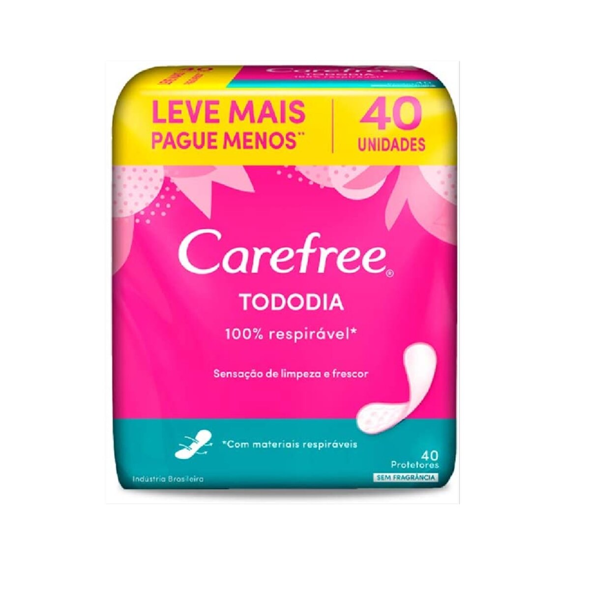 Protetor Diario Carefree Tododia Sem Perfume 40 Unidades Leve mais Pague menos