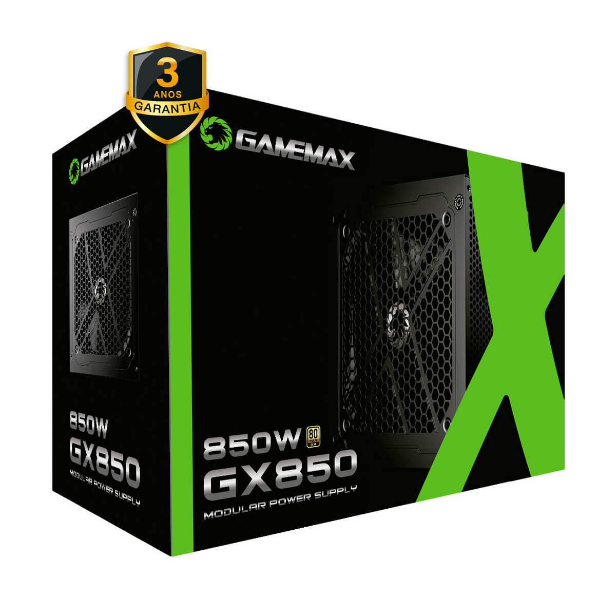 Fonte Gamemax GX850 850W 80 Plus Gold Full Modular - GX850MBKV1S7710BR