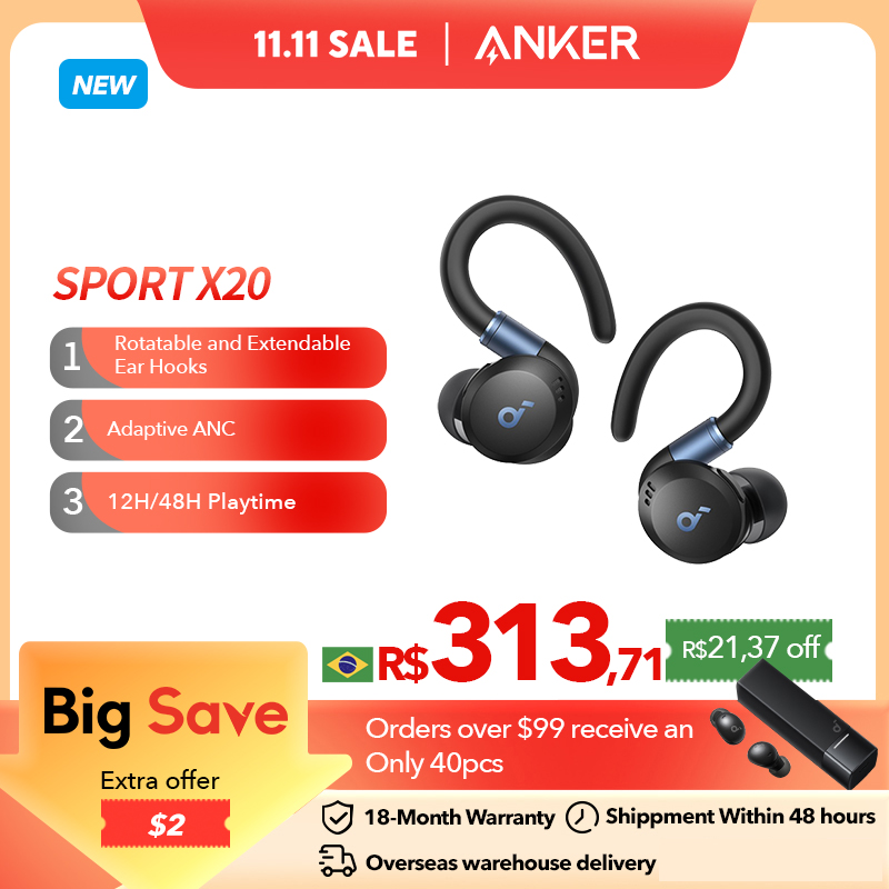 Fone de Ouvido Anker Soundcore Sport X20 Bluetooth 5.2