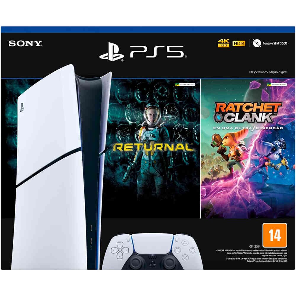 Console PlayStation 5 Slim Digital 1TB SSD com 2 Jogos (Returnal e Ratchet & Clank) - Sony