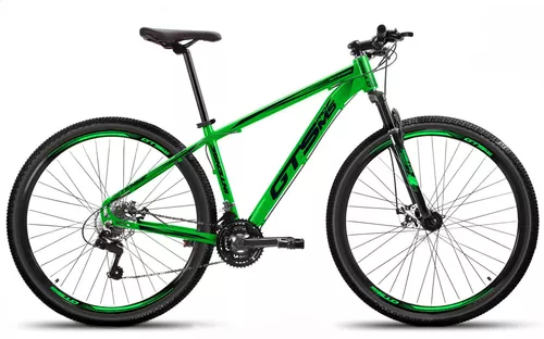 Bicicleta Bike Aro 29 Mtb Freio Disco 21v Gts Pro M5 Intense Cor Verde/Preto Tamanho do quadro 19