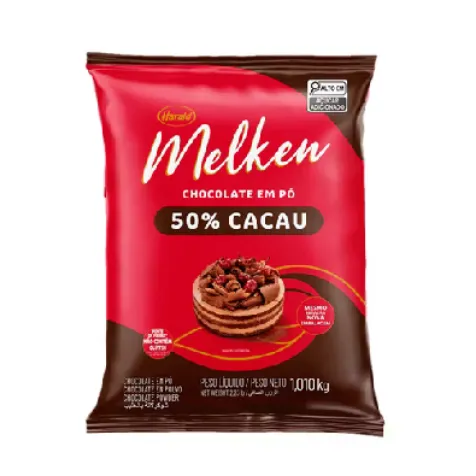 Chocolate Em Pó Melken 50% Cacau Harald 1,01kg