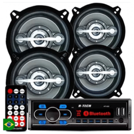 Aparelho Mp3 Com Bluetooth Radio Fm Usb + 4 Alto Falante Leson 5 Polegadas