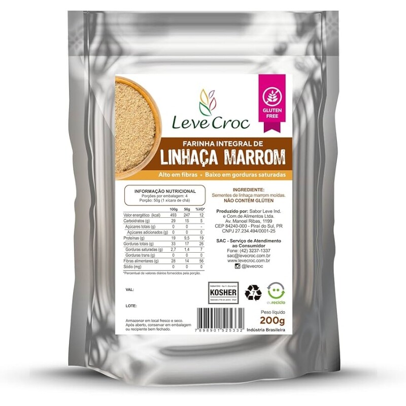 Farinha de Linhaça Marrom Leve Crock 200g