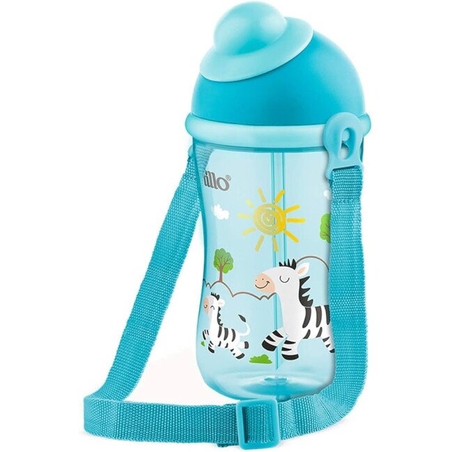 Copo Cantil Canudo Silicone - Lillo Azul 390 ml