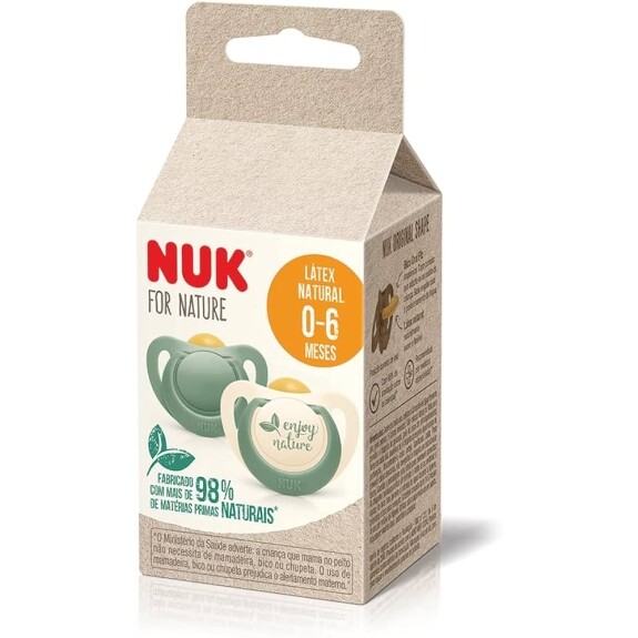 NUK Kit 2 Chupetas For Nature Látex S1 - Boy