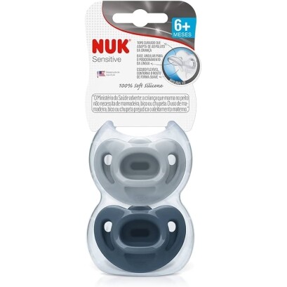 NUK Kit C/ 2 Chupetas Sensitive Soft Fashion 100% Silicone Boy S2