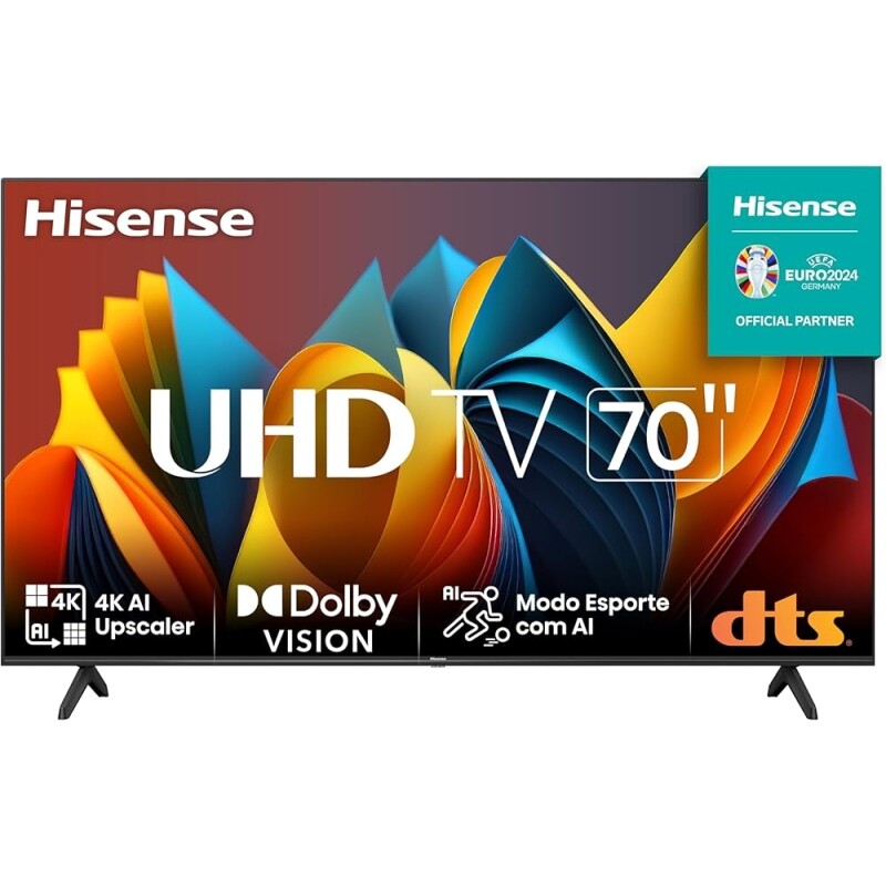 Hisense Smart TV UHD 4K DLED 70" Polegadas 70A6K com HDR10+ Dolby Vision