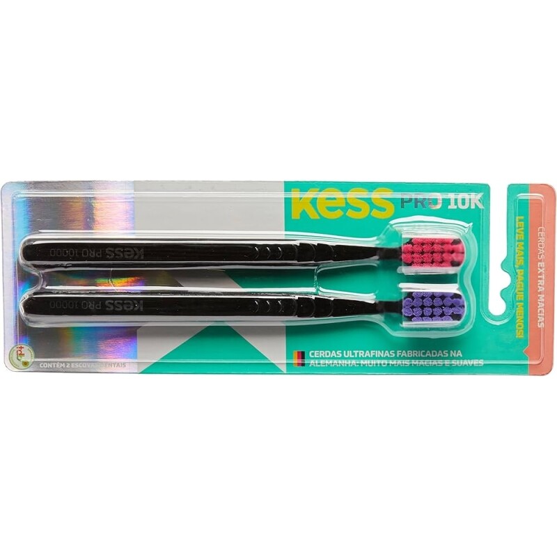 Escova Dental Kess Pro 10K Extra Macias 2 Unidades