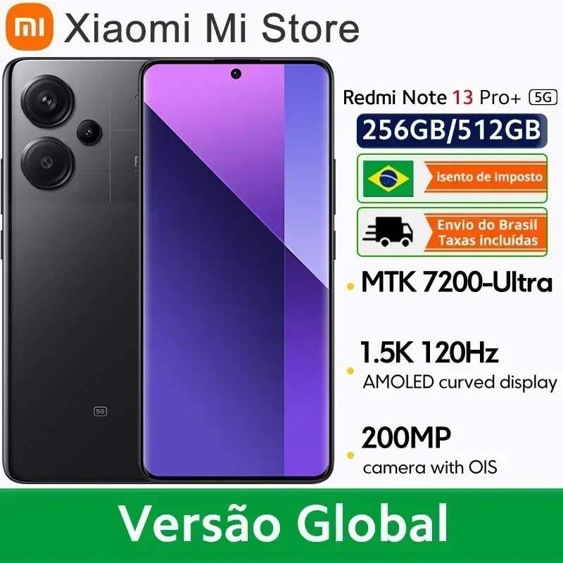 Smartphone Xiaomi Redmi Note 13 Pro Plus 5G Versão Global 8GB 256GB