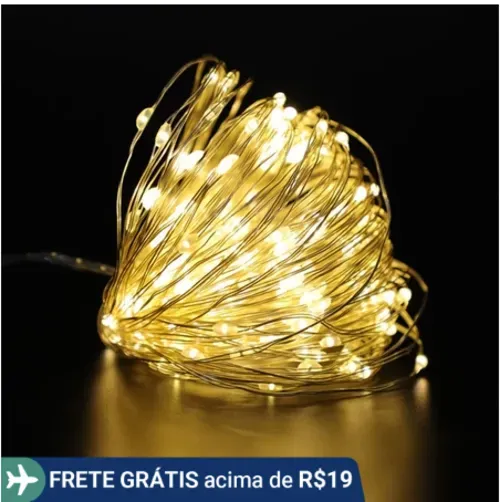 Fio De Led Fio Fada Prata Cordão De Luzes Natal E Festa Luzes De Decoração 3m 30 LEDs 3 Pilha