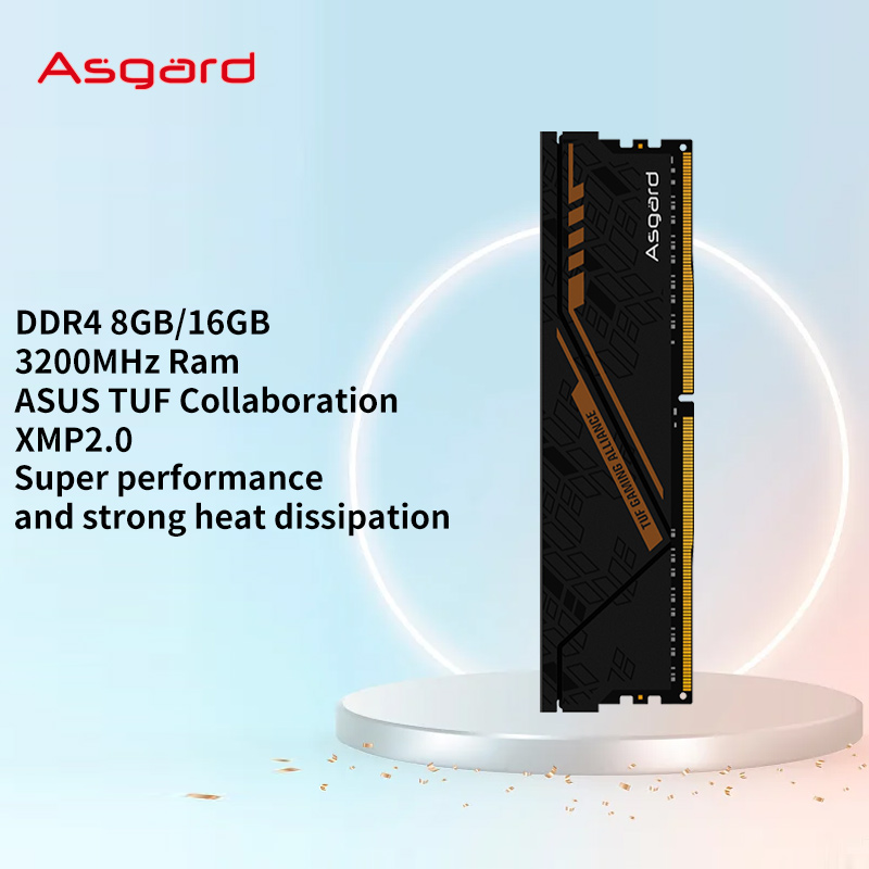 Asgard-Série Tuf PC DDR4 RAM, Co-Brand, Desktop, Udimm, 16GB 3200MHZ