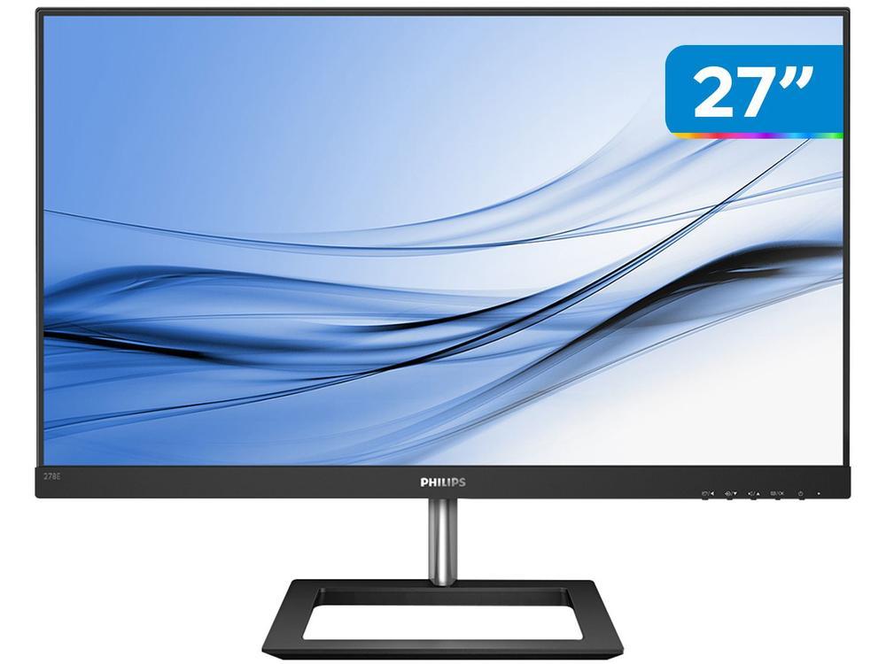 Monitor Philips 27" 4K IPS DisplayPort e HDMI 109% sRGB NTSC 91% Speakers - 278E1A