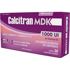Calcitran MDK 30 Comprimidos - Cálcio com Magnésio Vitamina D e K