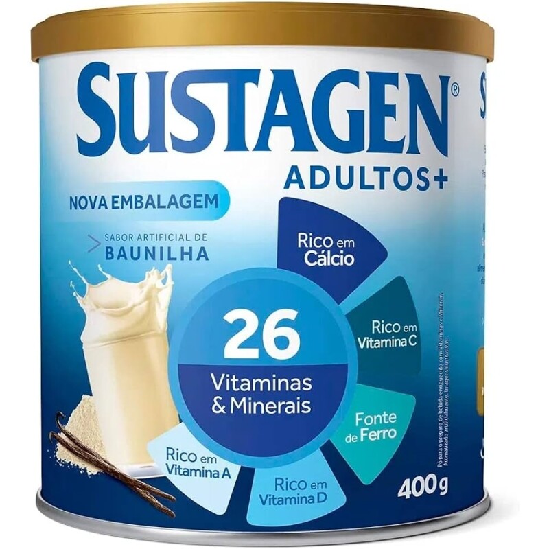 Complemento Alimentar Sustagen N&E Adultos+ Sabor Baunilha - Lata 400g