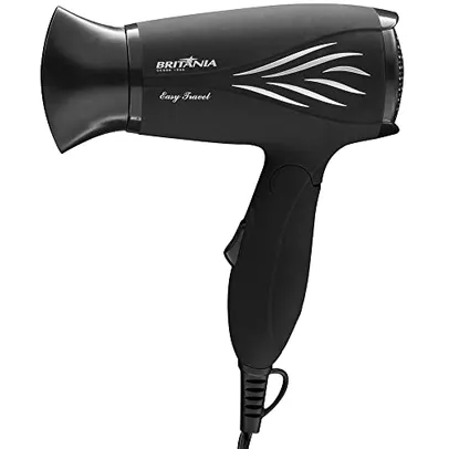 Secador de cabelo, Easy travel, 800w, Preto, Bivolt, Britânia