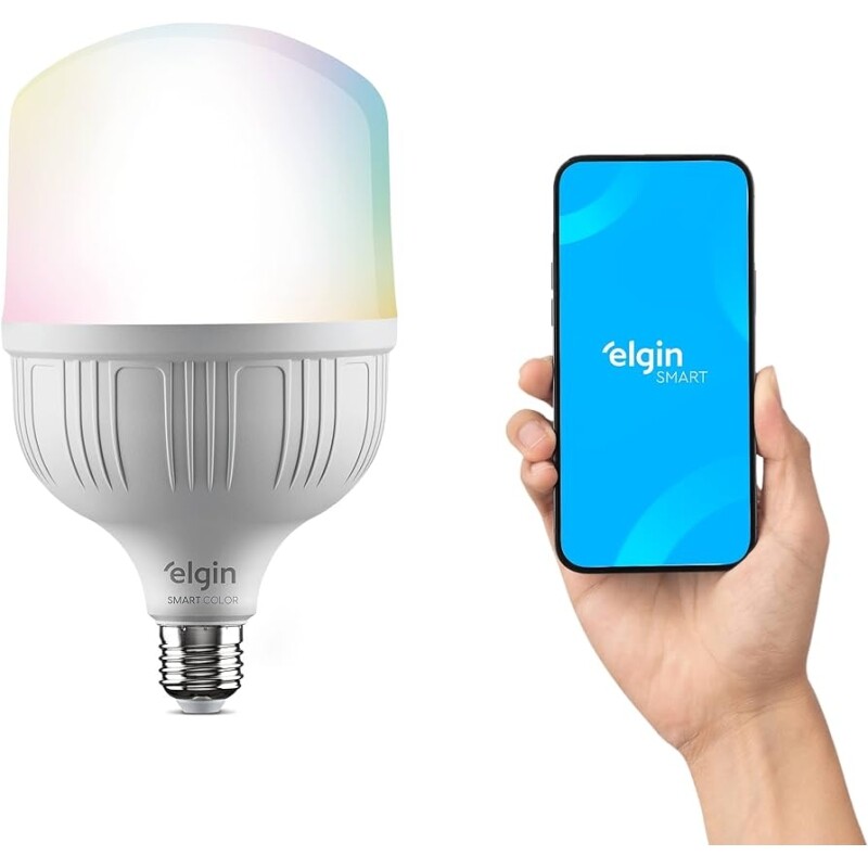 Lâmpada Inteligente Alta Potência 20W Elgin Color RGB Wifi Compatível com Alexa e Google Home